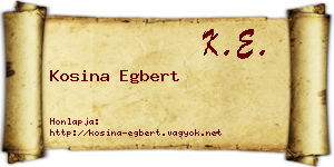 Kosina Egbert névjegykártya